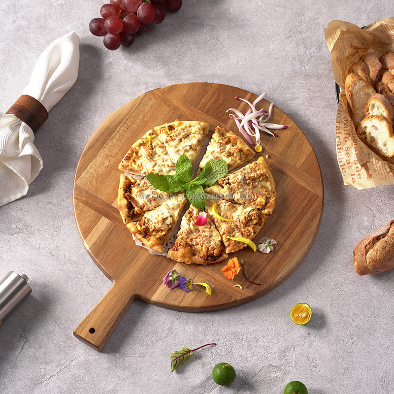 Woodsun Paddle Cutting Board Oak Acacia Pizza Serving Board