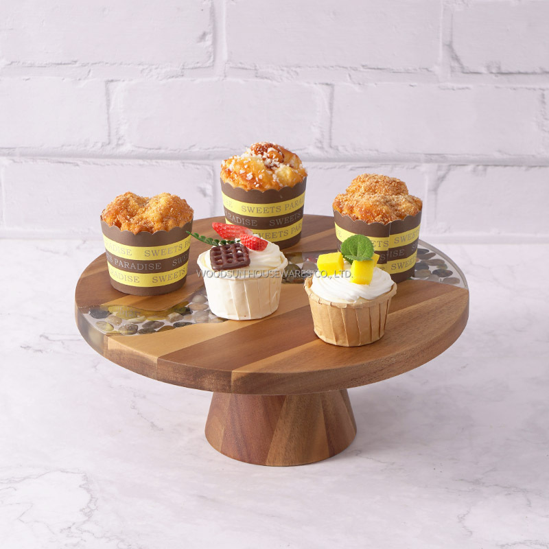 Woodsun Custom Manufacturer Wood Leg Cake Plate Stand Wedding