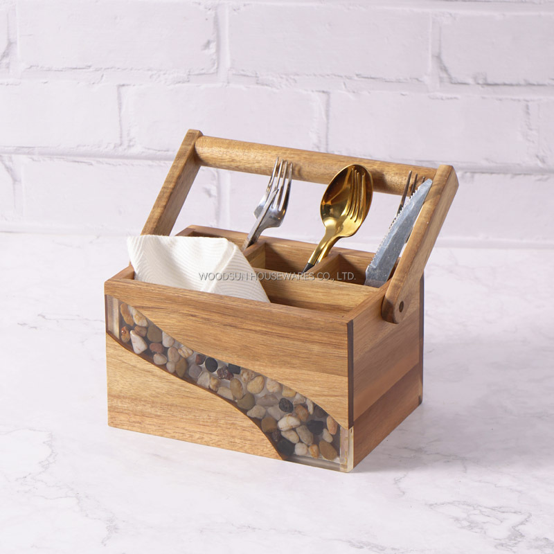 Woodsun Custom Manufacturer Basket With Handles Flower Basket Fruit Basket Utensil Caddy 2025