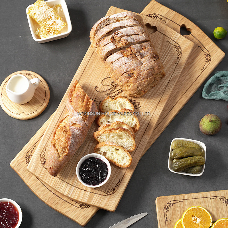 Woodsun Gift Mother's Day Strip Shaped Wood Tray Serving Board Serving Tray for Sale