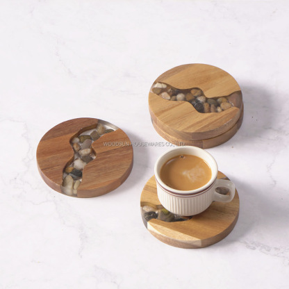 Woodsun Custom Manufacturer Wooden Stone Coasters For Drinks