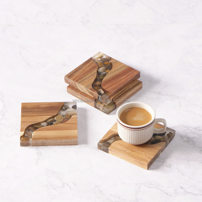 Woodsun Manufacturer Acacia Wood Coasters Drink Custom 2025