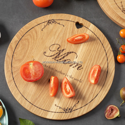 Woodsun Mother's Day Gift Custom Logo Round Cutting Board Modern