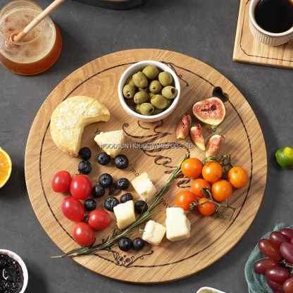 Woodsun Mother's Day Gift Custom Logo Round Cutting Board Modern
