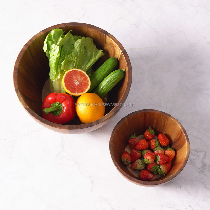 Woodsun Professional Supplier 2025 Wholesale Big Wooden Salad Bowl