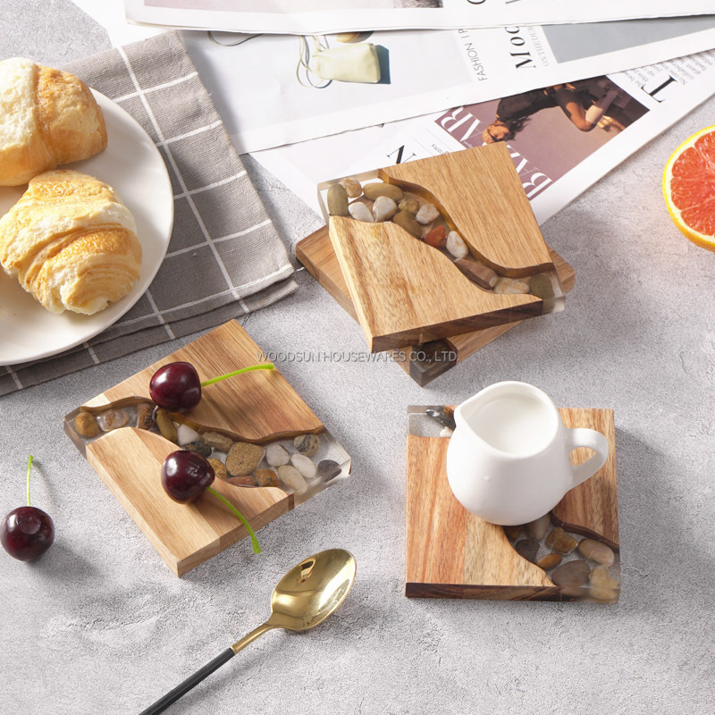 Woodsun Manufacturer Acacia Wood Coasters Drink Custom 2025