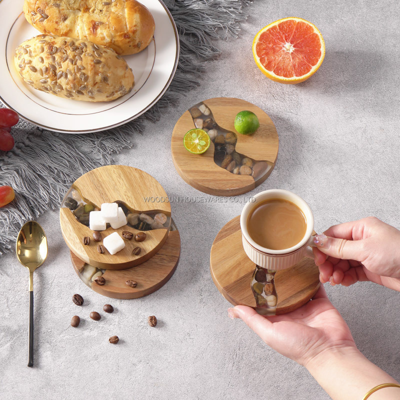Woodsun Custom Manufacturer Wooden Stone Coasters For Drinks