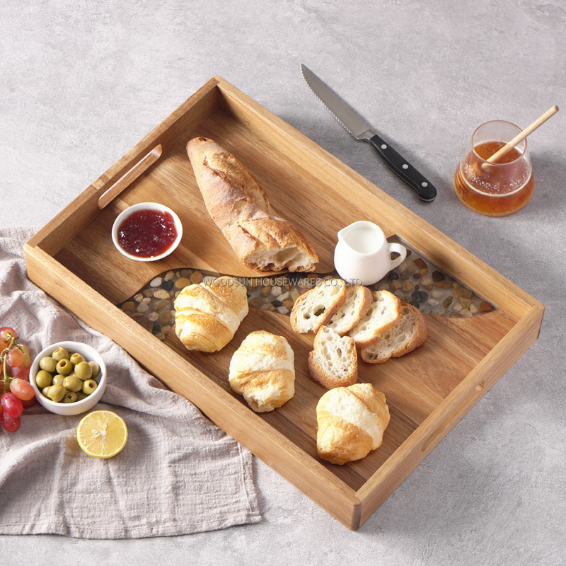 Woodsun Factory Wooden Custom Burger Desert Serving Trays