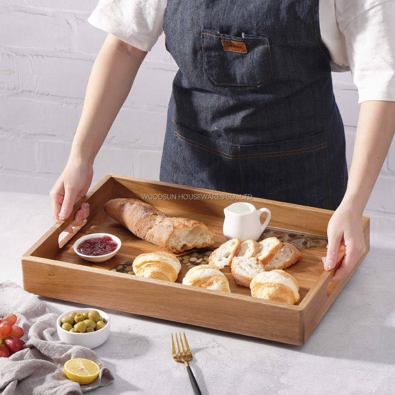 Woodsun Factory Wooden Custom Burger Desert Serving Trays