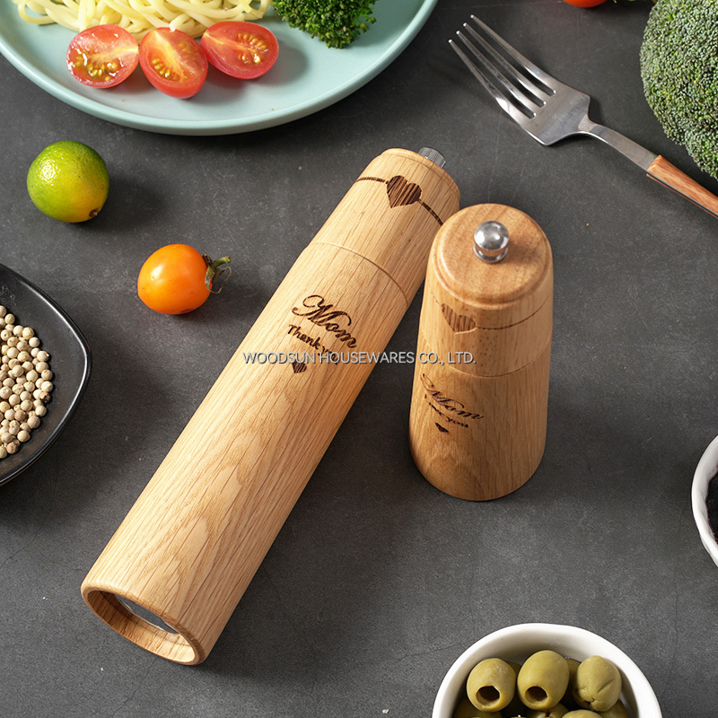 Woodsun Restaurant Hotel Home Kitchen Wooden Pepper and Salt Mill