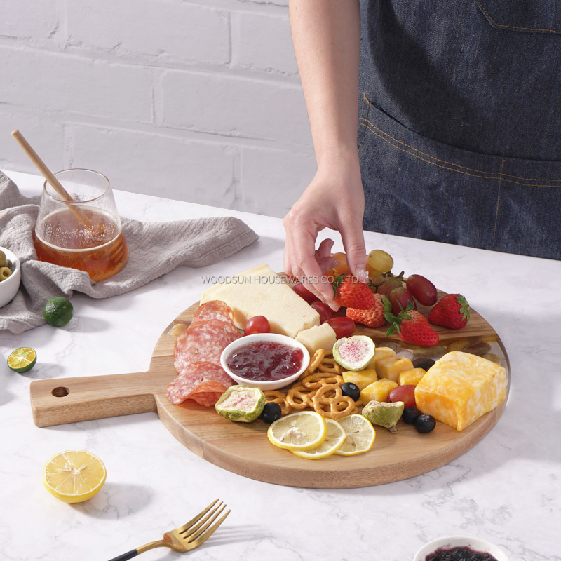 Woodsun 2025 NEW Original Ecological Stone Wood Charcuterie Boards Round Shape Wooden Pizza Board