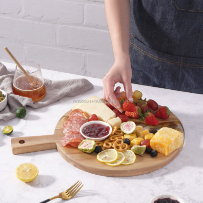 Woodsun 2025 NEW Original Ecological Stone Wood Charcuterie Boards Round Shape Wooden Pizza Board