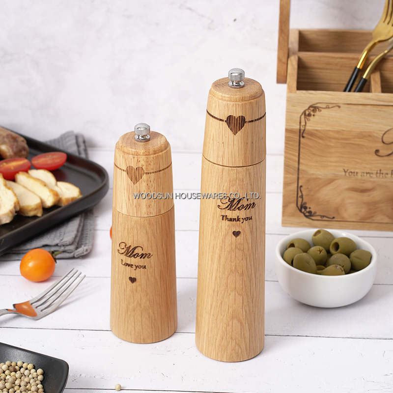 Woodsun Restaurant Hotel Home Kitchen Wooden Pepper and Salt Mill