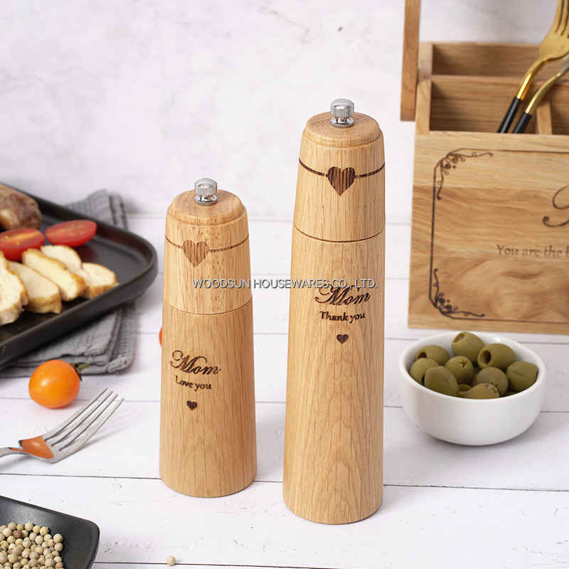 Woodsun Restaurant Hotel Home Kitchen Wooden Pepper and Salt Mill
