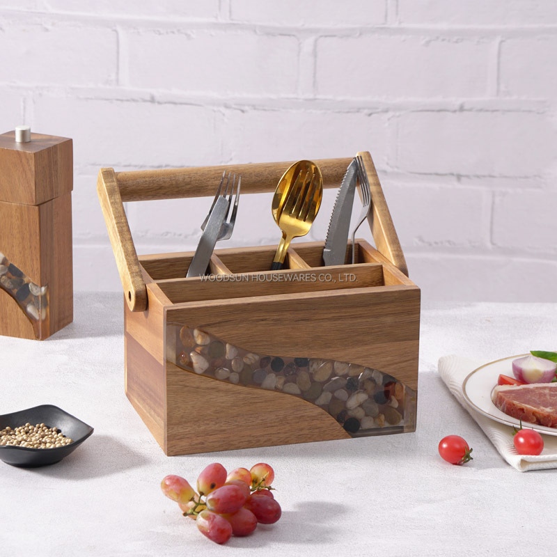 Woodsun Custom Manufacturer Basket With Handles Flower Basket Fruit Basket Utensil Caddy 2025