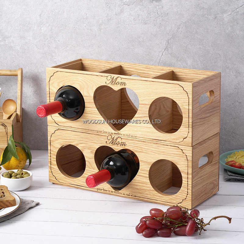 Woodsun Rubber Wood Wine Rack Morden Luxury