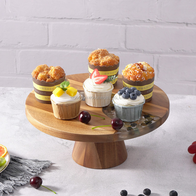 Woodsun Custom Manufacturer Wood Leg Cake Plate Stand Wedding