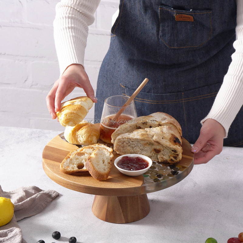 Woodsun Custom Manufacturer Wood Leg Cake Plate Stand Wedding