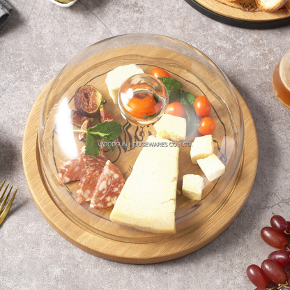Woodsun Mothers Day Cake Stand Snack Wooden Plates Food Kids for Restaurants