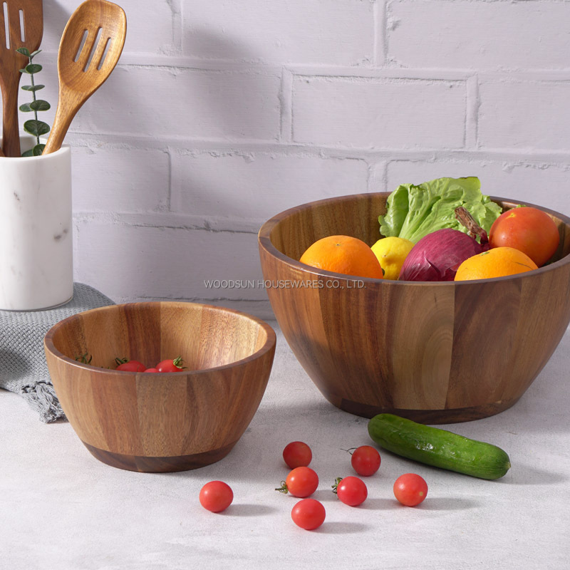 Woodsun Professional Supplier 2025 Wholesale Big Wooden Salad Bowl