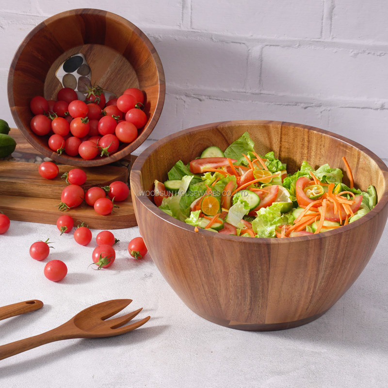 Woodsun Professional Supplier 2025 Wholesale Big Wooden Salad Bowl