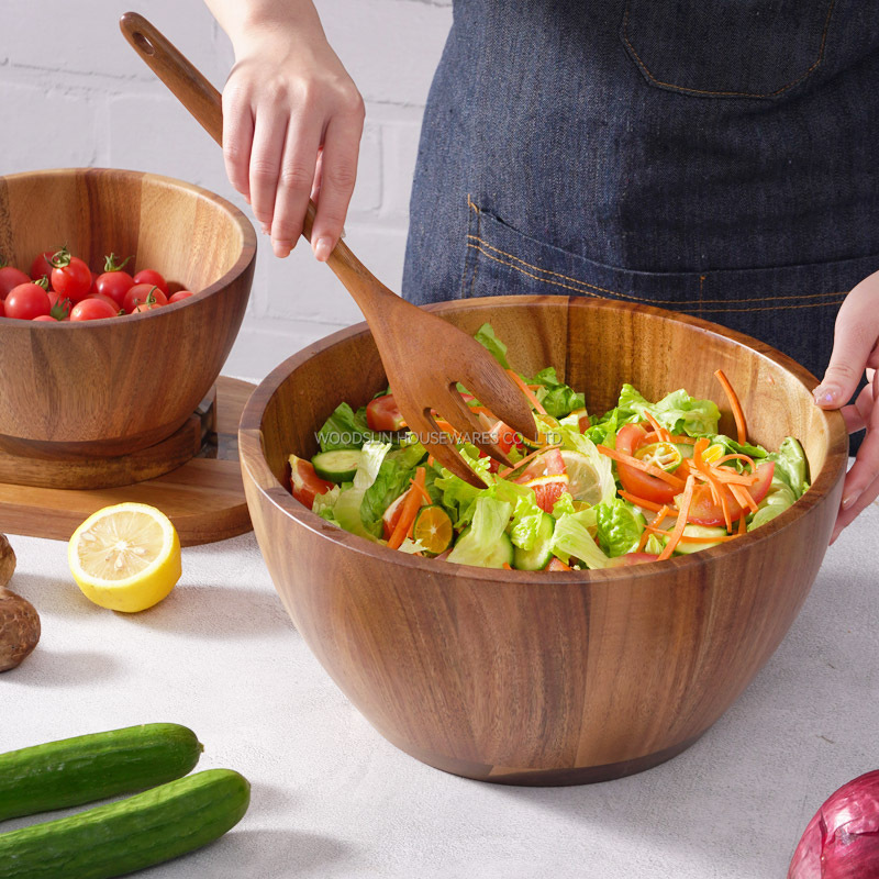 Woodsun Professional Supplier 2025 Wholesale Big Wooden Salad Bowl