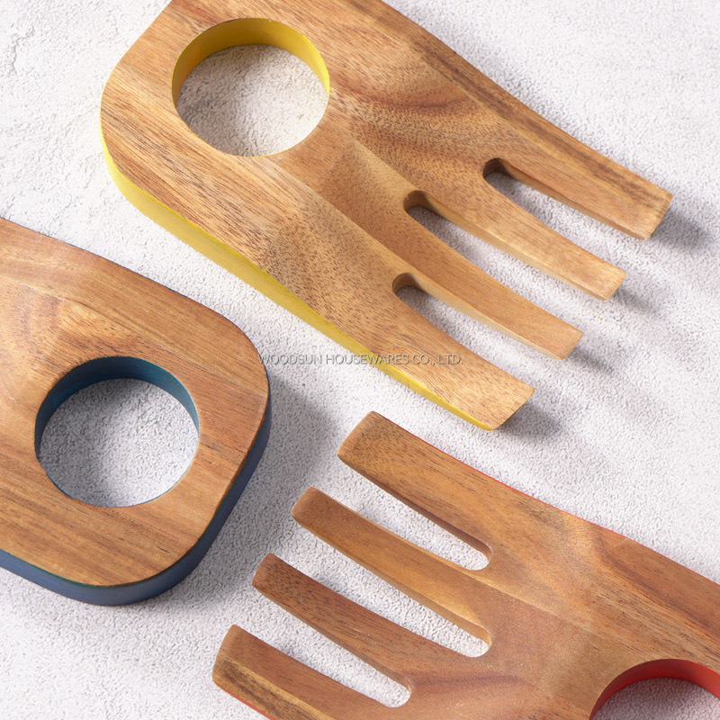 Woodsun 2025 New Set of 2 Salad Hand Salad Mixing Comb Tool For Party