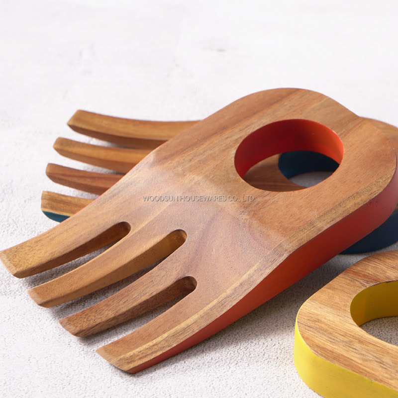 Woodsun 2025 New Set of 2 Salad Hand Salad Mixing Comb Tool For Party