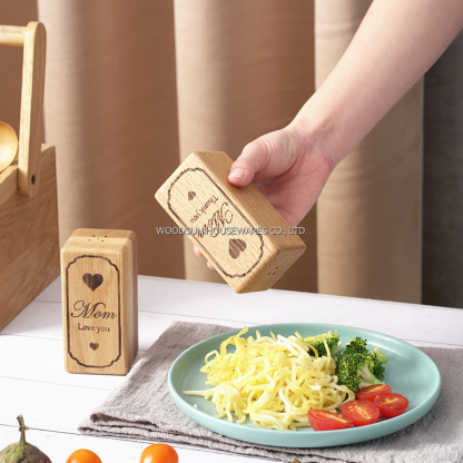 Woodsun Custom Rubber Wood Silicone Set of 2 Salt Spice Shaker for 2025