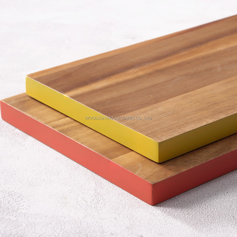 Woodsun NEW Colored Edge Wood Kitchen Ecofriendly Cutting Board