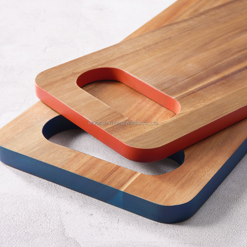Woodsun NEW Colored Edge Alibaba B2B Acacia Wood Cutting Board China Manufacturer