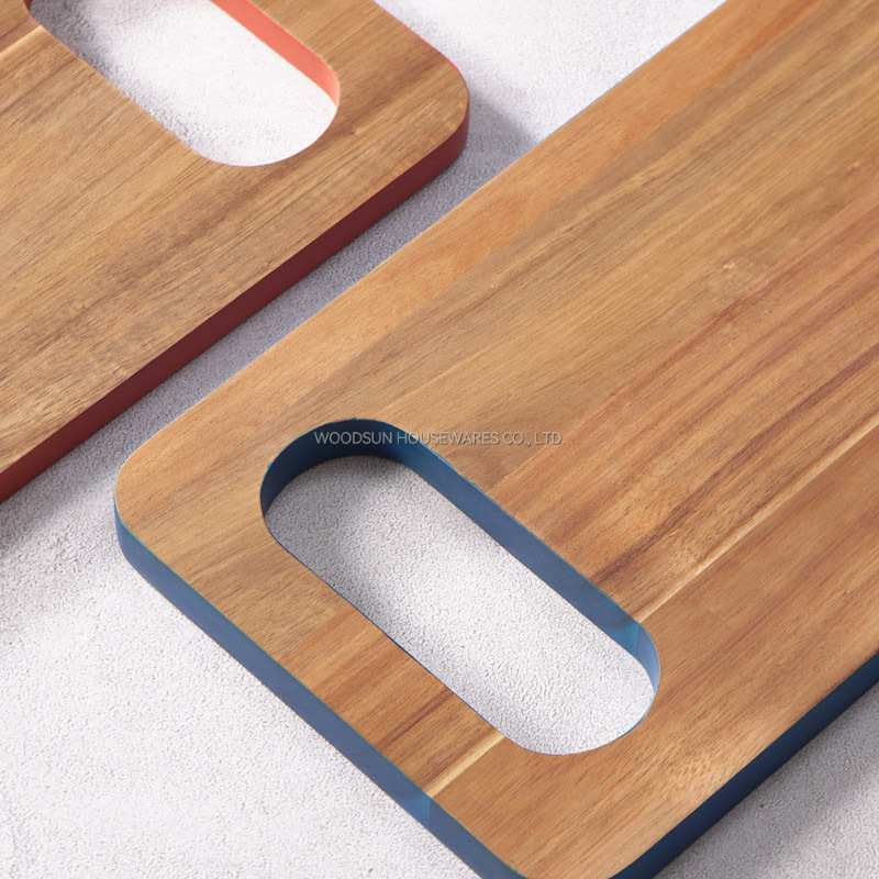 Woodsun NEW Colored Edge Alibaba B2B Acacia Wood Cutting Board China Manufacturer