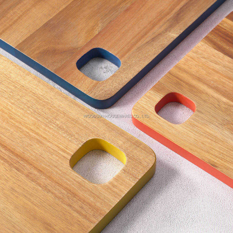 Woodsun NEW Colored Edge Pattern Wood Cutting Board Wholesale