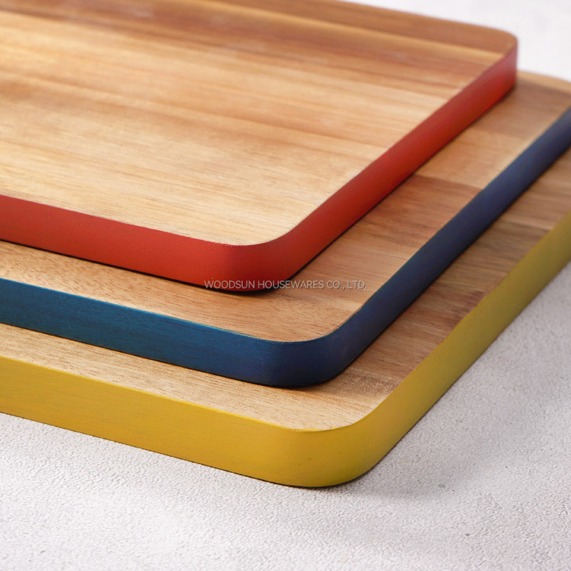 Woodsun NEW Colored Edge Pattern Wood Cutting Board Wholesale