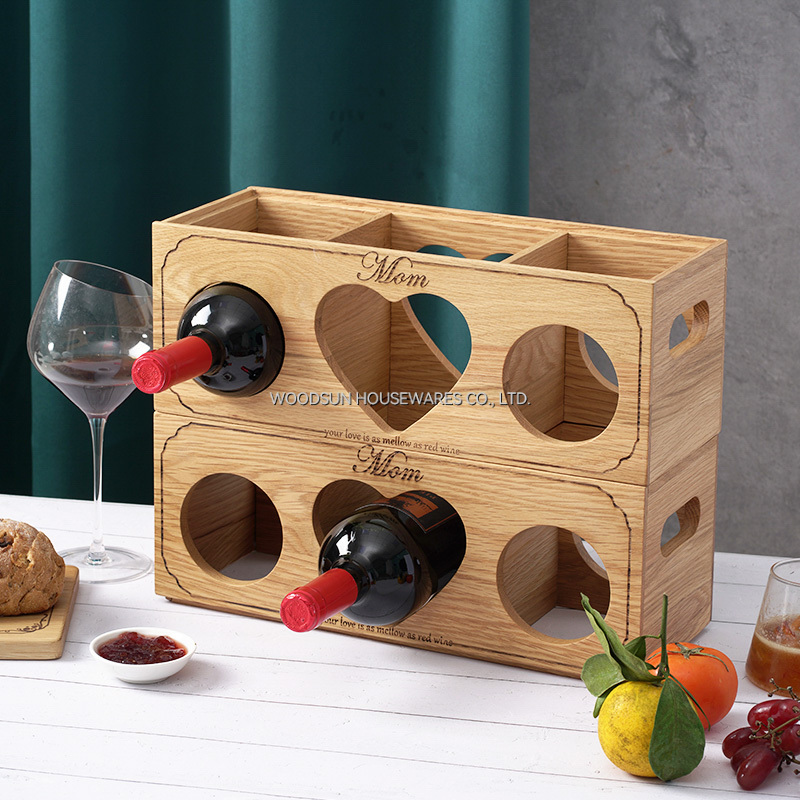 Woodsun Rubber Wood Wine Rack Morden Luxury