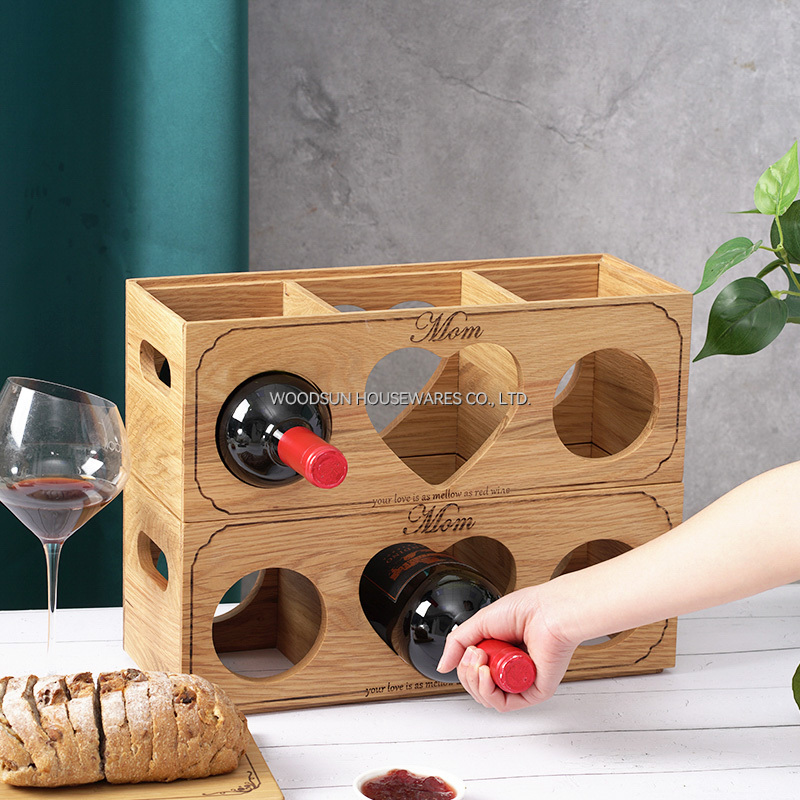 Woodsun Rubber Wood Wine Rack Morden Luxury