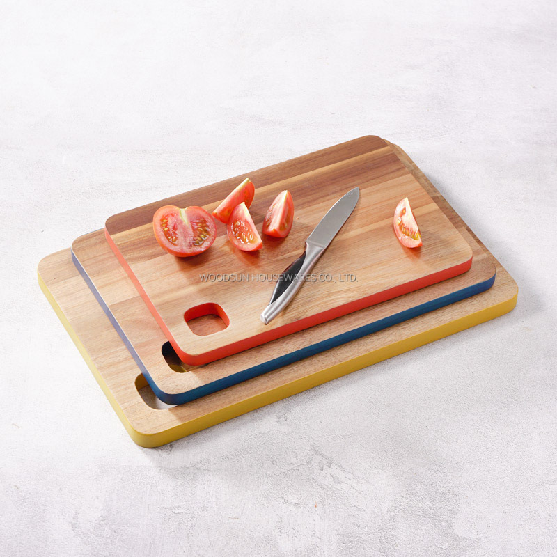 Woodsun NEW Colored Edge Pattern Wood Cutting Board Wholesale