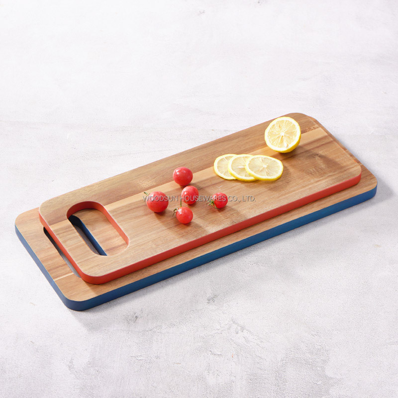 Woodsun NEW Colored Edge Alibaba B2B Acacia Wood Cutting Board China Manufacturer