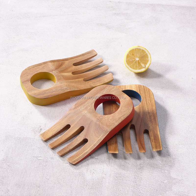 Woodsun 2025 New Set of 2 Salad Hand Salad Mixing Comb Tool For Party