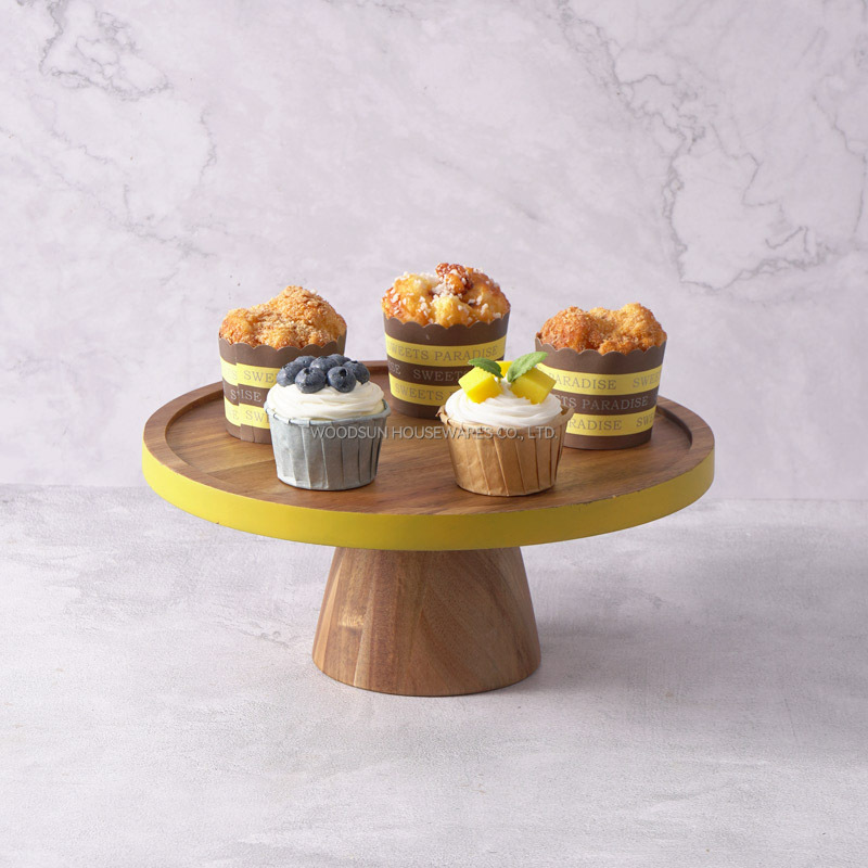Woodsun Custom Wedding Wood Cake Plate Stand Manufacturer Snack Plate