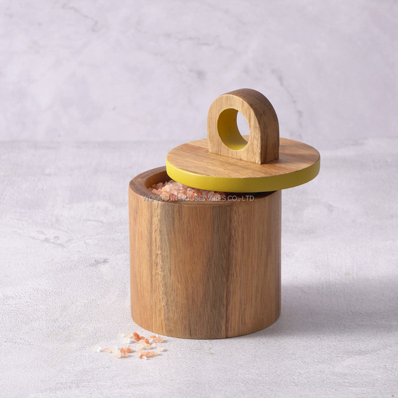 Woodsun Custom Manufacturer Sugar Salt Box Spice Wooden Canisters