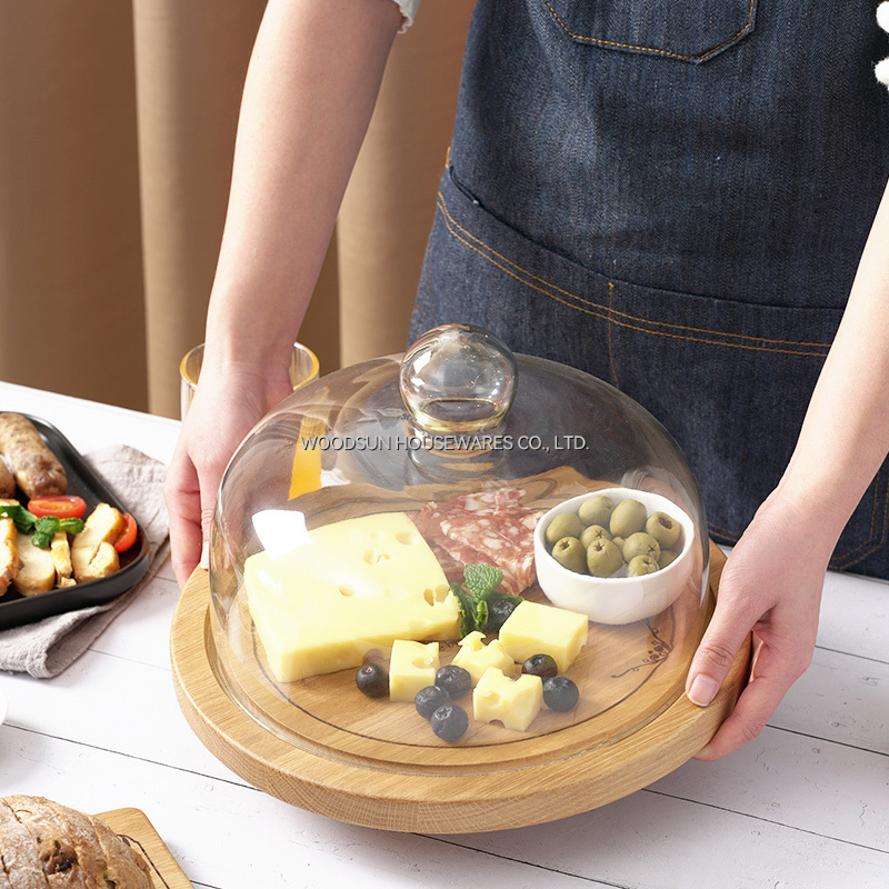 Woodsun Mothers Day Cake Stand Snack Wooden Plates Food Kids for Restaurants