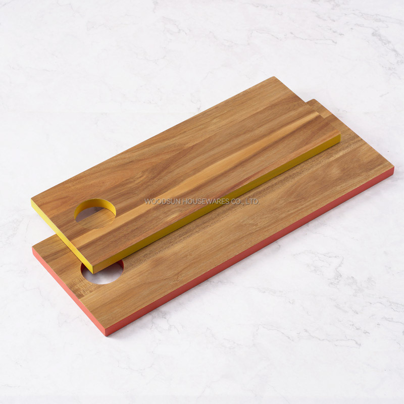 Woodsun NEW Colored Edge Wood Kitchen Ecofriendly Cutting Board