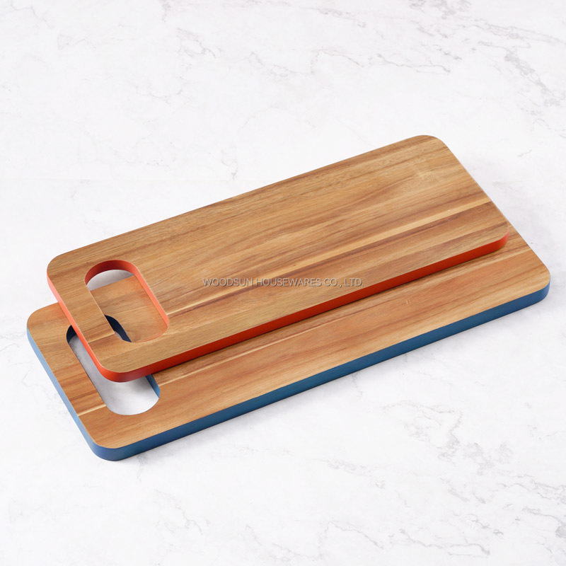 Woodsun NEW Colored Edge Alibaba B2B Acacia Wood Cutting Board China Manufacturer