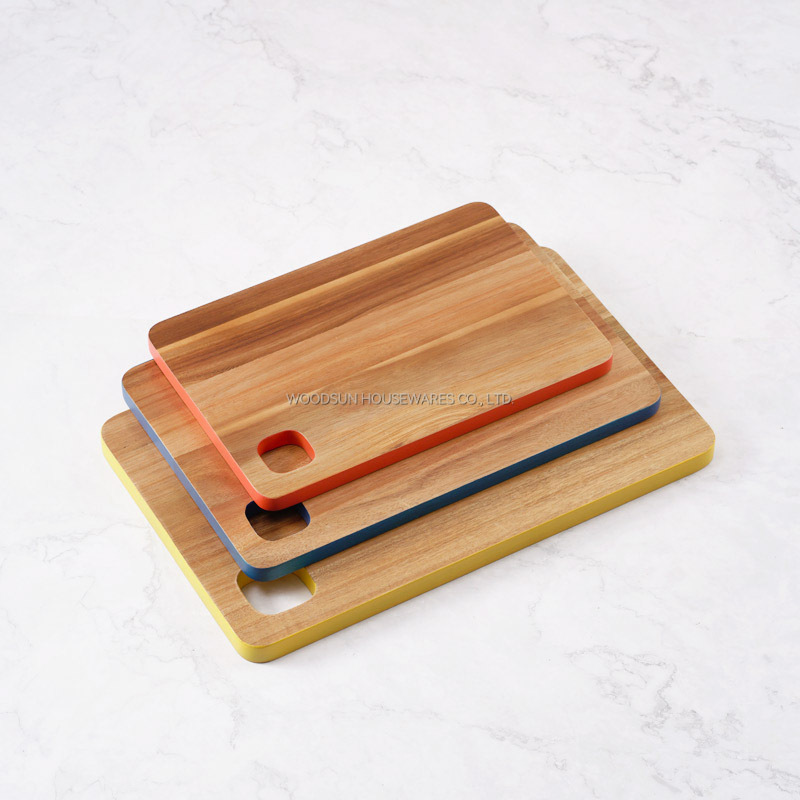 Woodsun NEW Colored Edge Pattern Wood Cutting Board Wholesale