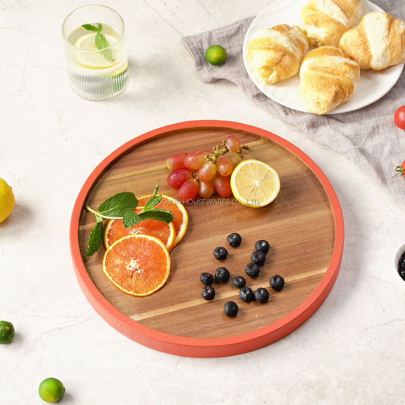 Woodsun Eco Friendly Appetizer Serving Acacia Wood Dessert Plates Food Kids