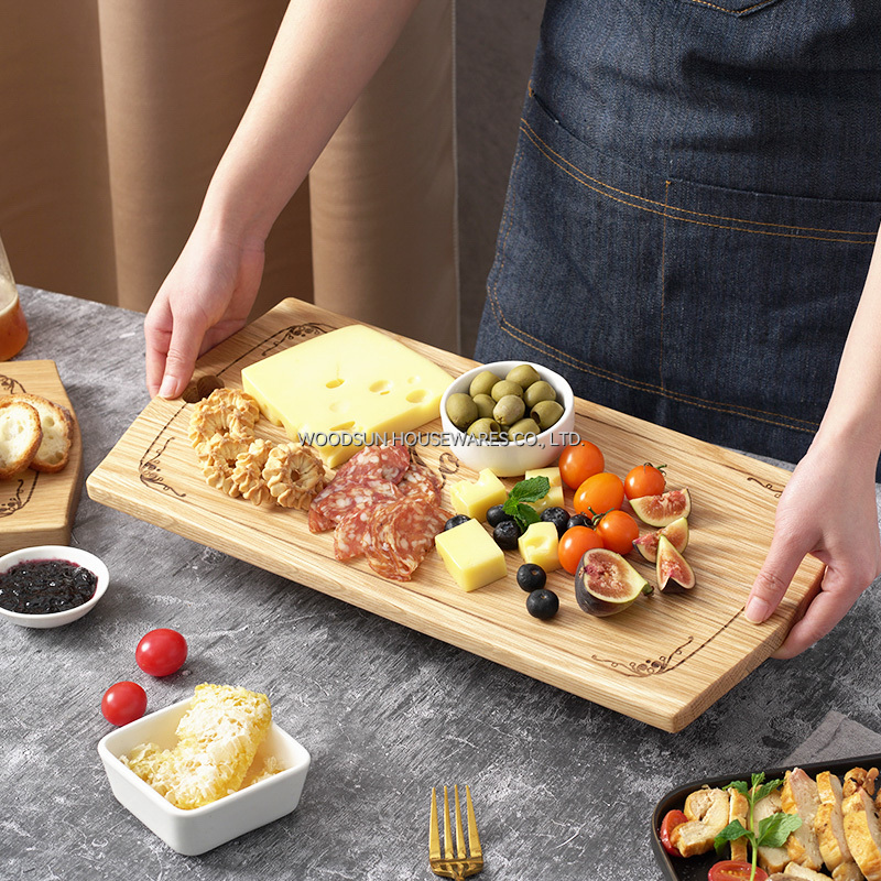 Woodsun Gift Mother's Day Strip Shaped Wood Tray Serving Board Serving Tray for Sale