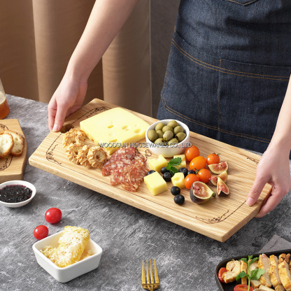 Woodsun Gift Mother's Day Strip Shaped Wood Tray Serving Board Serving Tray for Sale