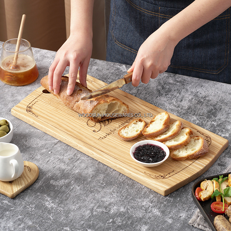 Woodsun Gift Mother's Day Strip Shaped Wood Tray Serving Board Serving Tray for Sale