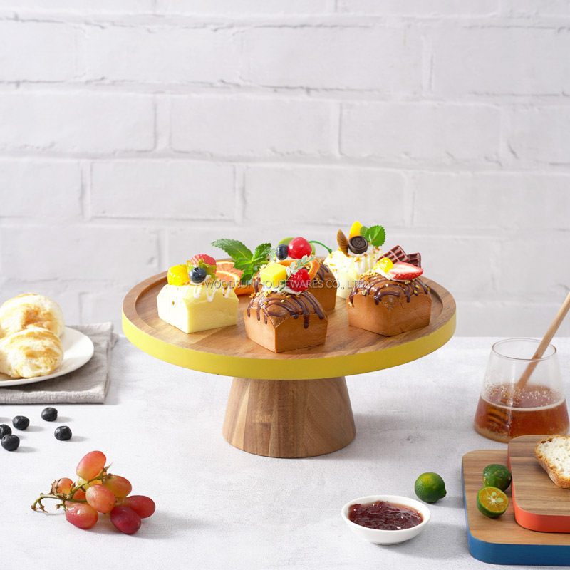 Woodsun Custom Wedding Wood Cake Plate Stand Manufacturer Snack Plate